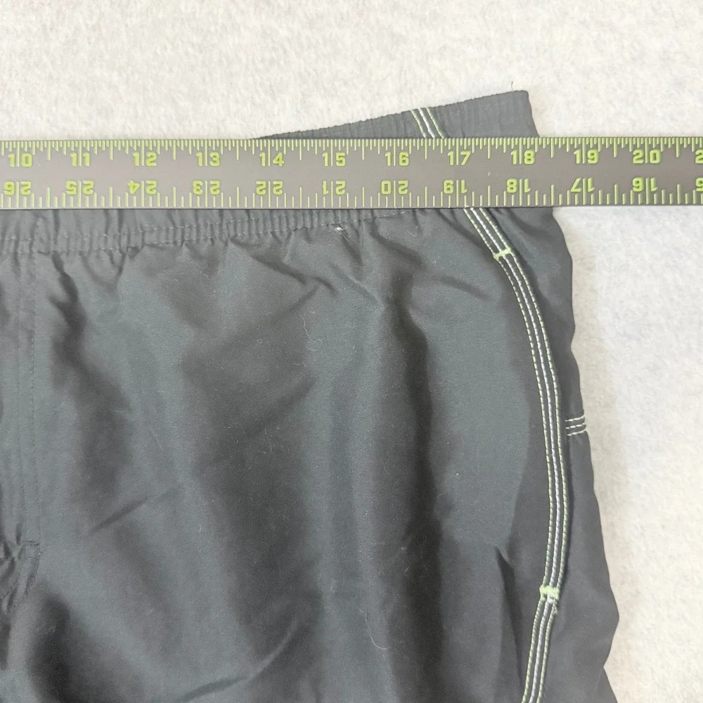 Nike Mens Board Shorts Black Lime Green Mesh Lined Swim Trunks Size L RN 37966